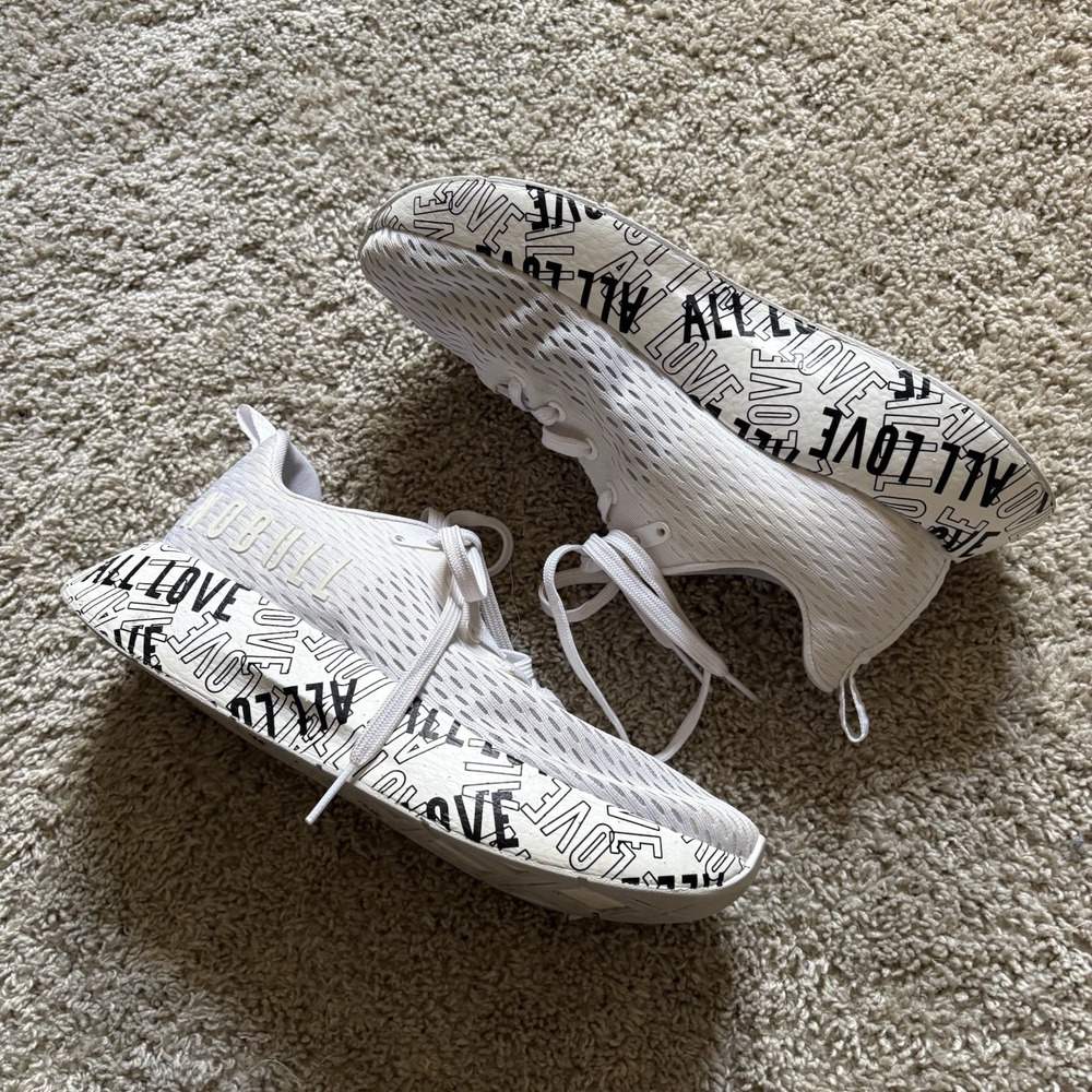 No Bull All Love Athletic Shoes Men's 9.5 Lace Up Extra Comfort Triple White